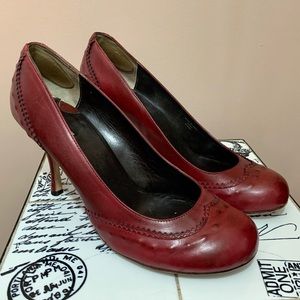 MAX STUDIO Red Leather Pumps Size 10 So PRETTY! 👠